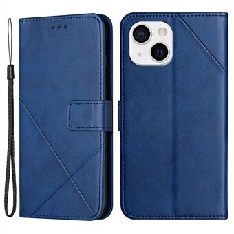 Full Body Protection Solid Color Wrist Strap Wallet PU Leather Phone Cover with Stand for Apple iPhone 13 mini 5.4 inch