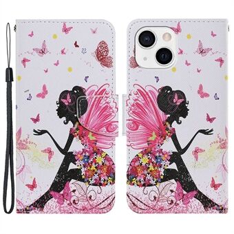 Full Protection Pattern-Printing Leather Case Phone Protective Cover Shell for iPhone 13 mini 5.4 inch