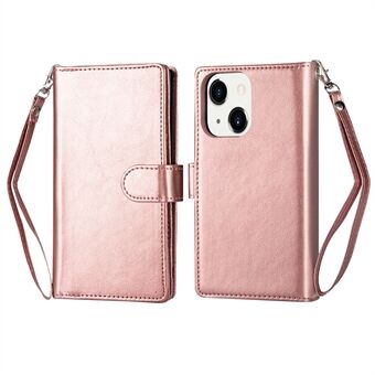 Detachable 2-in-1 PU Leather Wallet Phone Shell Case with 9 Card Slots for iPhone 13 mini 5.4 inch