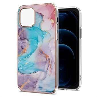 Marble Series IMD Pattern Printing Slim Fit Anti-Scratch Electroplating TPU Case for iPhone 13 mini 5.4 inch