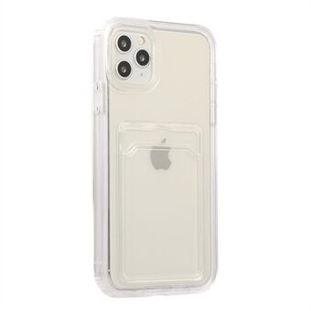 Anti-Drop Shock-Resistant Clear Soft TPU + PC Camera Protection Phone Case with Card Holder for iPhone 13 mini 5.4 inch