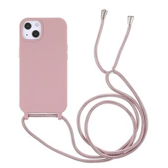 Flexible TPU Mobile Phone Back Case Protector with Adjustable Lanyard for iPhone 13 mini 5.4 inch