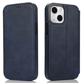 Jazz Series Auto-absorbed Magnetic Closure Stand Leather Phone Cover Shell with Card Slots for iPhone 13 mini 5.4 inch