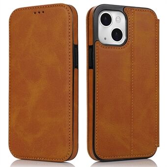 Jazz Series Auto-absorbed Magnetic Closure Stand Leather Phone Cover Shell with Card Slots for iPhone 13 mini 5.4 inch