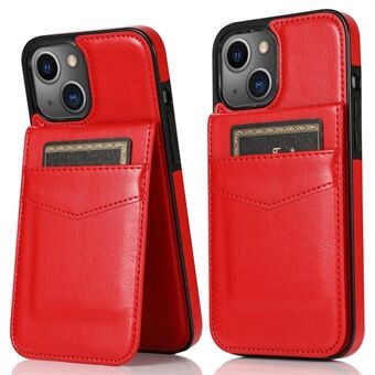 Anti-scratch PU Leather Coated TPU Phone Case with Kickstand and Multiple Card Slots for iPhone 13 mini 5.4 inch