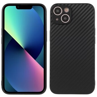 Anti-fingerprint Carbon Fiber Texture Flexible TPU Phone Case Phone Covering for iPhone 13 mini 5.4 inch