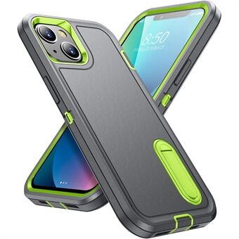 For iPhone 13 mini 5.4 inch Defender Series Color Contrast PC + TPU Kickstand Phone Case Military Grade Anti-drop Cover