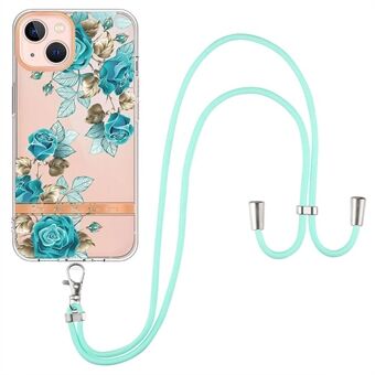 YB IMD Series TPU Phone Case for iPhone 13 mini 5.4 inch, IMD IML Phone Protective Cover with Adjustable Lanyard