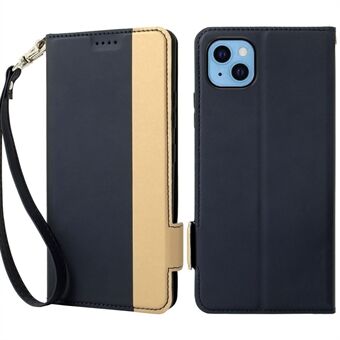 For iPhone 13 mini 5.4 inch Anti-scratch Contrast Color Phone Case with Card Slot PU Leather Dual Magnetic Clasp Phone Cover