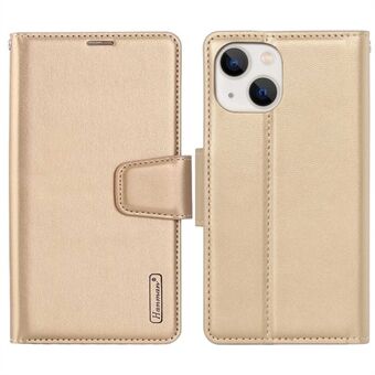 HANMAN Mill Series for iPhone 13 mini 5.4 inch PU Leather Foldable Stand Case Drop-proof Wallet Folio Flip Cover