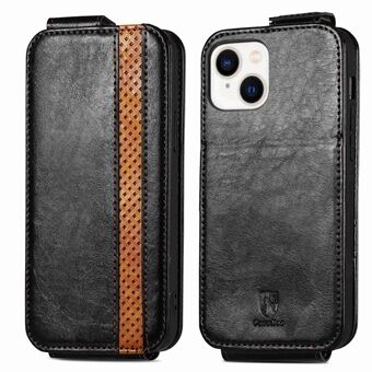 CASENEO 003 Series Stand Splicing Leather Case for iPhone 13 mini 5.4 inch, Card Slots Business Style Vertical Flip Magnetic Phone Cover