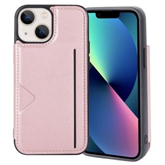 HANMAN Mika Series For iPhone 13 mini 5.4 inch Cell Phone Cover Card Slots PU Leather Coated TPU Phone Protective Case