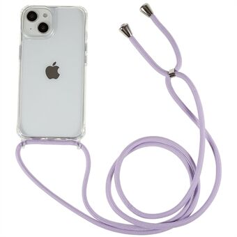 Back Case for iPhone 12 mini / 13 mini 5.4 inch, Clear TPU+Acrylic Phone Cover with Adjustable Lanyard