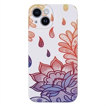 For iPhone 13 mini 5.4 inch Paper-cut Flower Pattern Cell Phone Cover Hard PC Shockproof Back Case