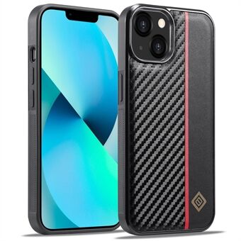 LC.IMEEKE For iPhone 13 mini 5.4 inch Phone Case Carbon Fiber Texture Anti-scratch Leather Coated TPU+EVA Cover