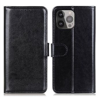 Crazy Horse Texture Design Premium PU Leather Folio Flip Stand Feature Magnetic Closure Case Cover for 	iPhone 13 Pro Max 6.7 inch