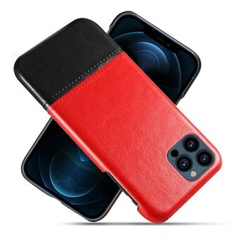 KSQ PU Leather Coated Dual-color Splicing PC Phone Case Cover for iPhone 13 Pro Max 6.7 inch