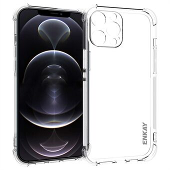 ENKAY Anti-Drop Ultra Clear TPU Cover Case with Anti-slip Strip on the Side for iPhone 13 Pro Max 6.7 inch