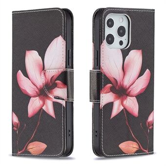 Premium PU Leather Wallet Magnetic Closure Pattern Printing Stand Shockproof Flip Cover for iPhone 13 Pro Max 6.7 inch