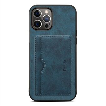 DENIOR Kickstand Design PU Leather Coated Phone Case Protector with Card Holder for iPhone 13 Pro Max 6.7 inch