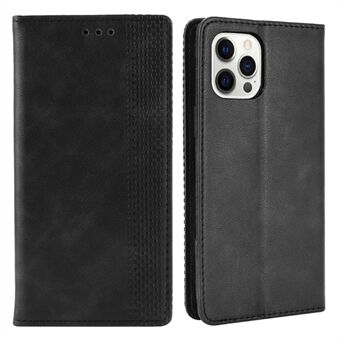 Auto-absorbed Retro Style Wallet Design PU Leather Phone Case with Stand for iPhone 13 Pro Max 6.7 inch