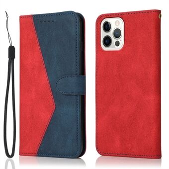 Dual Color All-Round Protection Wallet Stand Design Leather Phone Cover with Wrist Strap for iPhone 13 Pro Max 6.7 inch