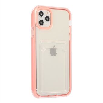 Clear Soft TPU + PC Anti-Drop Shock-Resistant Stylish Phone Case with Card Holder for iPhone 13 Pro Max 6.7 inch