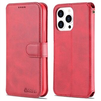 AZNS Wallet Stand Design Anti-Fall Magnetic Clasp Lightweight Leather Phone Cover Case for iPhone 13 Pro Max 6.7 inch