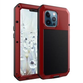 Tank Series Heavy Duty Sturdy Protection Hybrid Metal Case with Built-in Tempered Glass Film for iPhone 13 Pro Max 6.7 inch