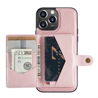 JEEHOOD Anti-drop Magnetic Clasp Kickstand Wallet Design Detachable 2-in-1 Leather Coated TPU Phone Case for iPhone 13 Pro Max 6.7 inch