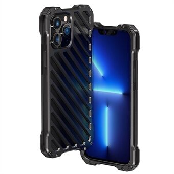 R-JUST RJ-50 Anti-Fall Shockproof Armor Aluminum Alloy Bumper Hollow Protective Metal Case with Lens Protector for iPhone 13 Pro Max 6.7 inch