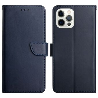 Nappa Texture Solid Color Case Wallet Design Genuine Leather Magnetic Closure Phone Shell with Stand for iPhone 13 Pro Max 6.7 inch