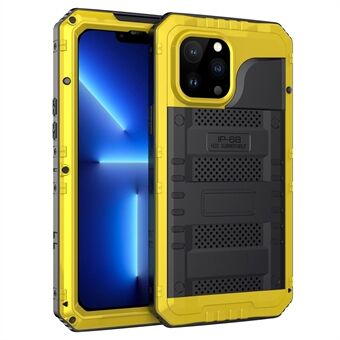 Shockproof Waterproof Dust-proof Drop-roof Silicone + Metal Full Cover Phone Case Hybrid Shell for iPhone 13 Pro Max 6.7 inch