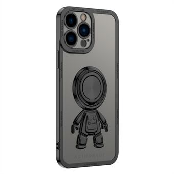 YOOBAO TPU Phone Case For iPhone 13 Pro Max 6.7 inch Spaceman Design Electroplating Kickstand Anti-drop Cover with Car Mount Metal Sheet