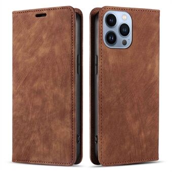 For iPhone 13 Pro Max 6.7 inch PU Leather Wallet Case Magnetic Absorption Anti-drop Phone Cover with Viewing Stand