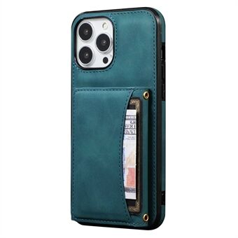 For iPhone 13 Pro Max 6.7 inch Cell Phone Case Scratch-resistant Wallet Design Leather Coated TPU Cover