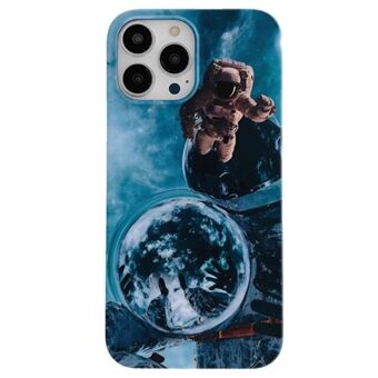 For iPhone 13 Pro Max 6.7 inch Spaceman Pattern IMD TPU Back Case Anti-drop Matte Phone Cover