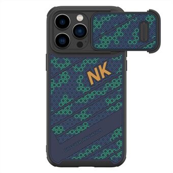 NILLKIN For iPhone 13 Pro Max 6.7 inch Honeycomb Texture PC + TPU Phone Case with Sliding Camera Cover