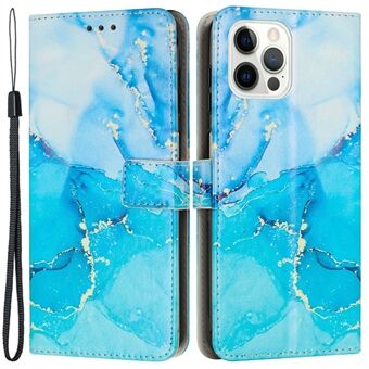 For iPhone 13 Pro Max 6.7 inch PU Leather Phone Wallet Case Marble Pattern Printing Magnetic Clasp Flip Stand Cover