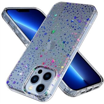 GW18 Laser Pattern Thickened Phone Case for iPhone 13 Pro Max 6.7 inch, Hard PC + Soft TPU Hybrid Cover