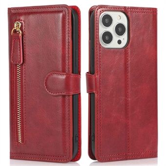 Shockproof Phone Cover For iPhone 13 Pro Max 6.7 inch, PU Leather Zipper Pocket Phone Wallet Case Stand