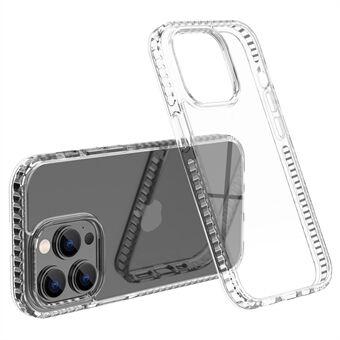 For iPhone 13 Pro Max 6.7 inch Plastic+TPU Crystal Clear Phone Back Cover Shockproof Hard Phone Case