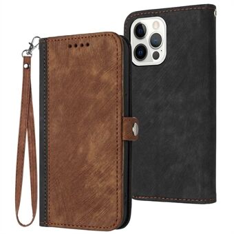 YX0020 Smart Phone Case for iPhone 13 Pro Max 6.7 inch Full Protection PU Leather Stand Dual Magnetic Clasp Phone Cover Shell with Strap