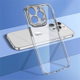 For iPhone 13 Pro Max 6.7 inch Anti-collision Hard PC Back Case Camera Protection Frame Crystal Clear Phone Cover