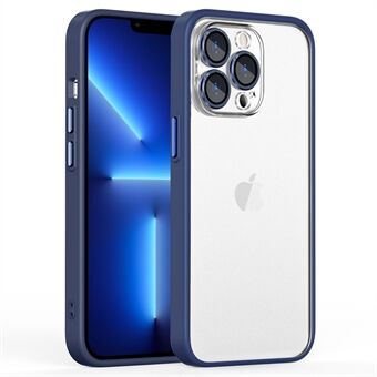 For iPhone 13 Pro Max 6.7 inch Cell Phone Case with Metal Ring Glass Lens Protector, PC Back TPU Frame Anti-drop Cover