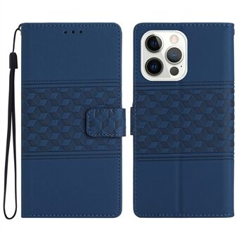 For iPhone 13 Pro Max 6.7 inch Anti-drop Retro Cell Phone Case Stand Wallet PU Leather Skin-friendly Phone Cover with Strap