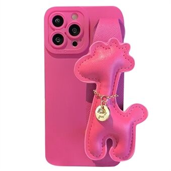 TPU Phone Case for iPhone 13 Pro Max 6.7 inch Protective Case Scratch Resistant Phone Cover with Giraffe Wrist Strap