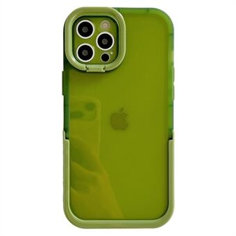 For iPhone 13 Pro Max 6.7 inch Drop-proof Candy Color Phone Case with Hidden Kickstand Scratch-resistant TPU Back Cover