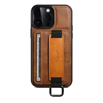 SUTENI H13 For iPhone 13 Pro Max 6.7 inch Card Slot Band Loop Holder Kickstand PU Leather Coated TPU Protective Phone Cover