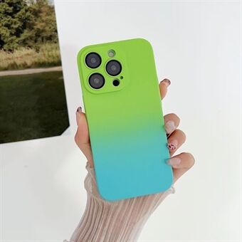 For iPhone 13 Pro Max 6.7 inch Stylish Gradient Protective Case Skin-touch PC Anti-drop Cover with Lens Protective Film